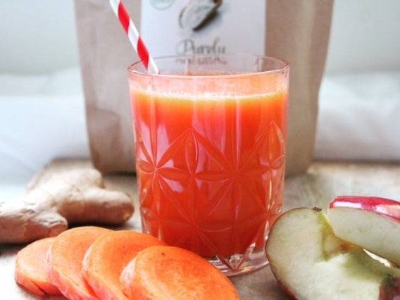 Wortel, appel en gember smoothie!