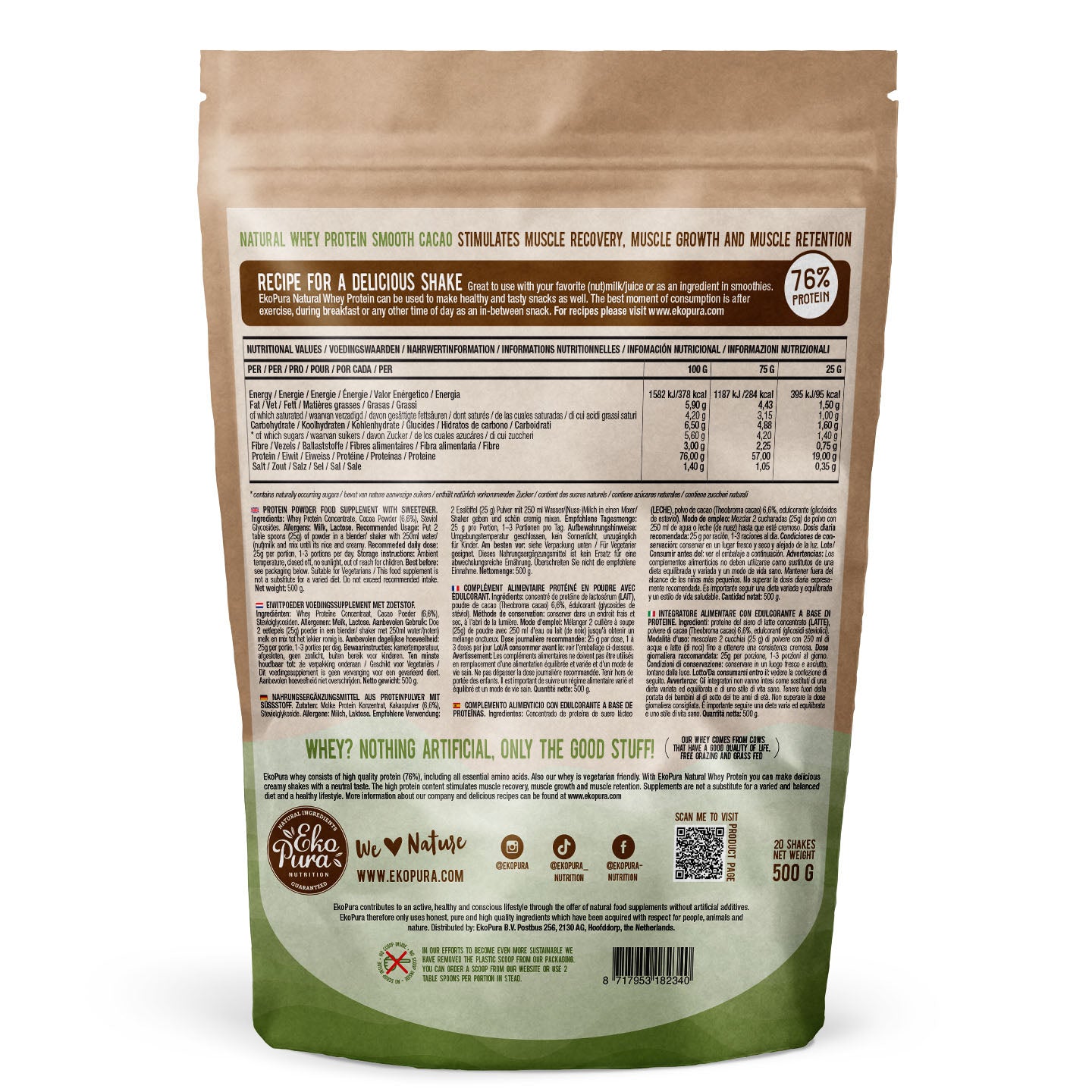 Ekopura natural whey protein cacao AK