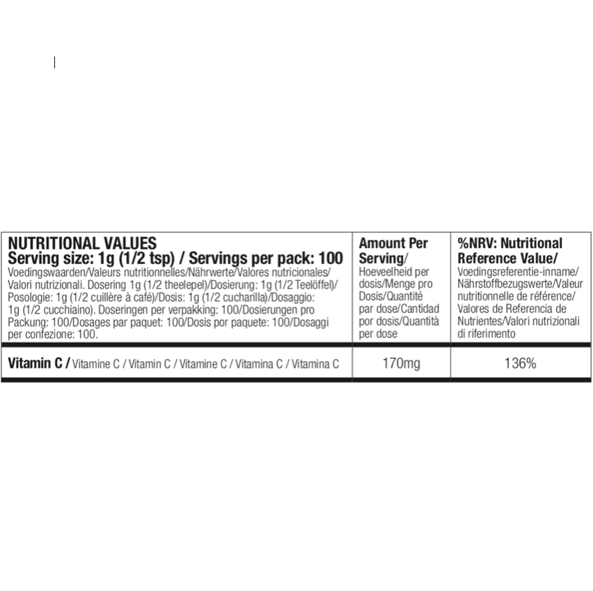 Voedingswaarden Ekopura Vitamine C Acerola Poeder Bio